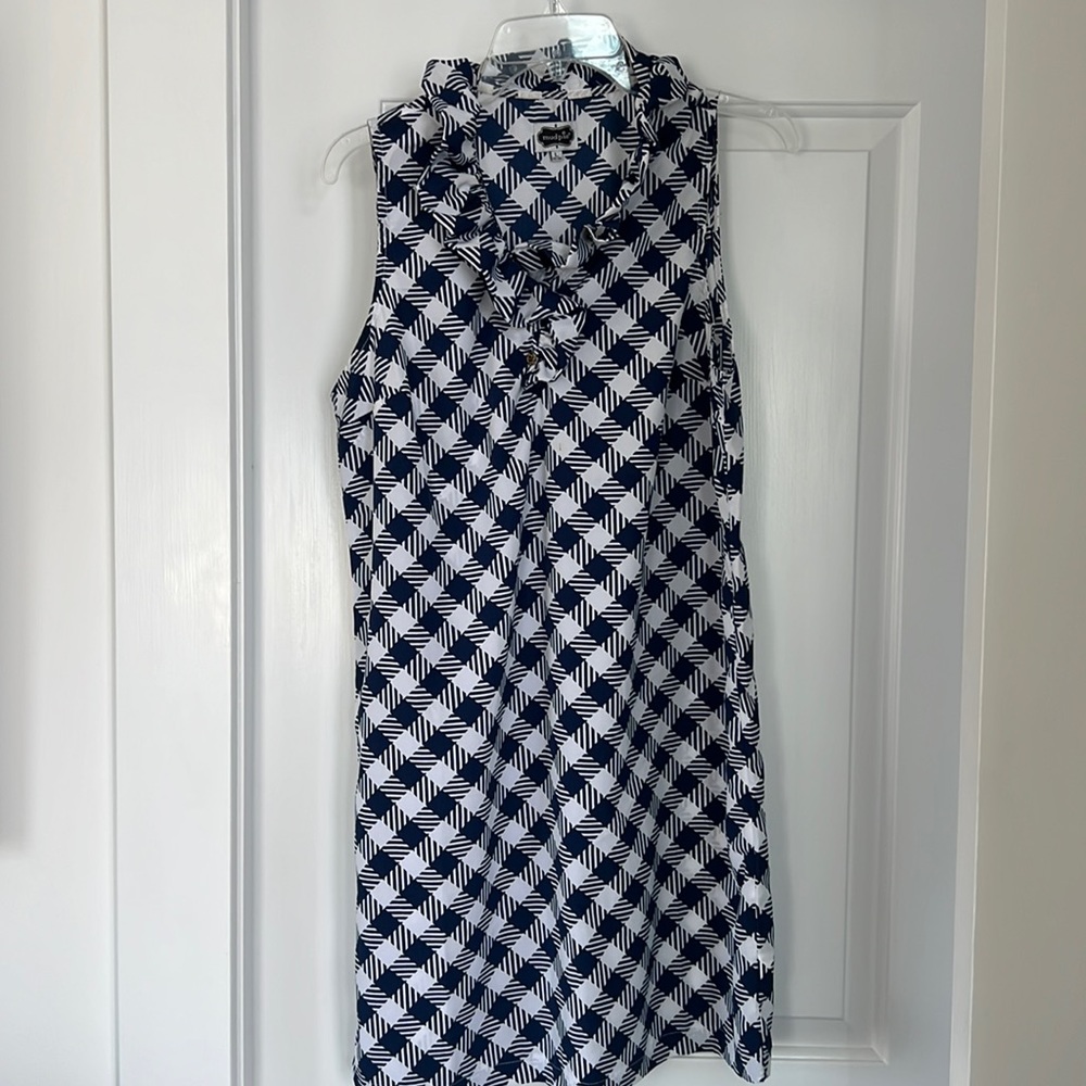 Mud Pie Navy and White Geometric Dress